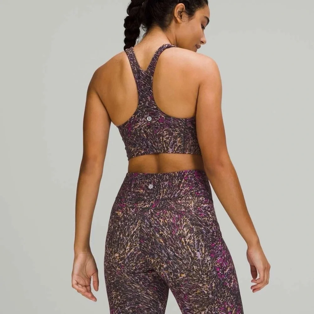Lululemon Speckled Print High Neck Sports Bra
